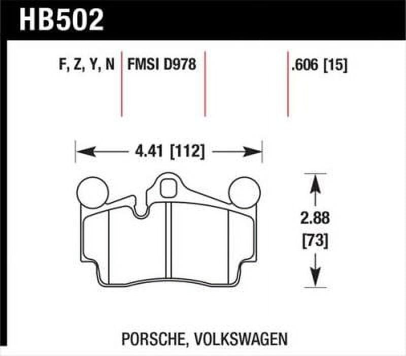 Hawk Porsche / Volkswagen Performance Ceramic Street Rear Brake Pads