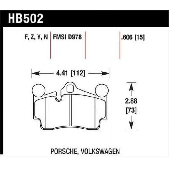 Hawk Porsche / Volkswagen Performance Ceramic Street Rear Brake Pads