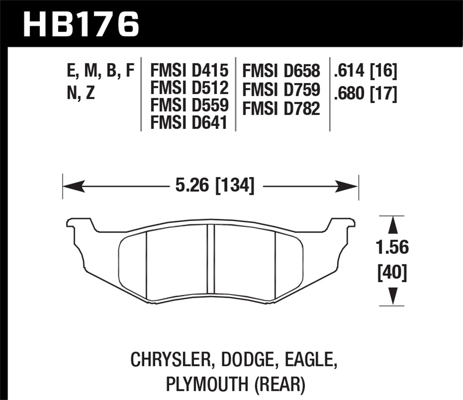 Hawk 09+ Mitsubishi Lancer Ralliart / 08+ Lancer GTS HPS Street Rear Brake Pads