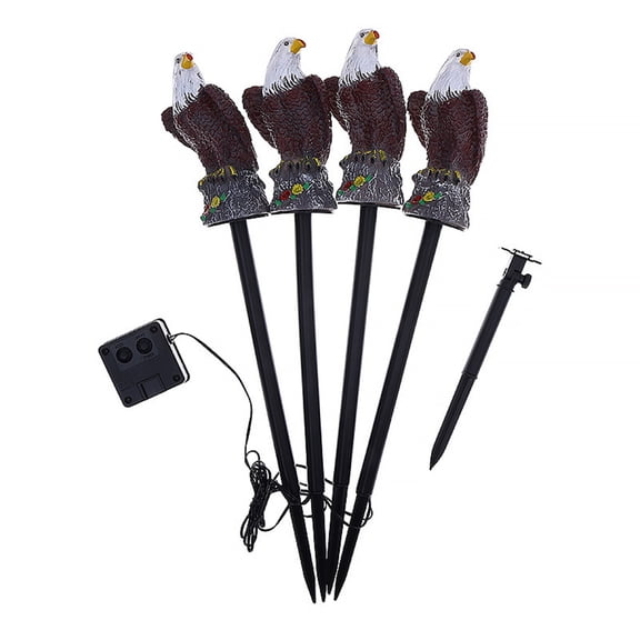 Hawk-Shaped Solar Ground Insert Light Outdoor Garden Lawn Decorative Night Light Black 17.72in 1 Pack