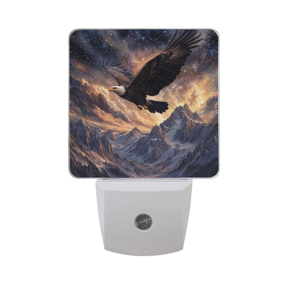 Hawk Soar above Mountains LED Night Light with Smart Sensor Plug Into Wall Dusk to Dawn 2 packs
