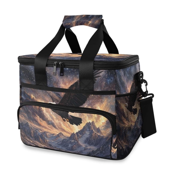 Hawk Soar above Mountains Portable Cooler Lunch Box Reusable Insulated Lunch Bag Leakproof 15L