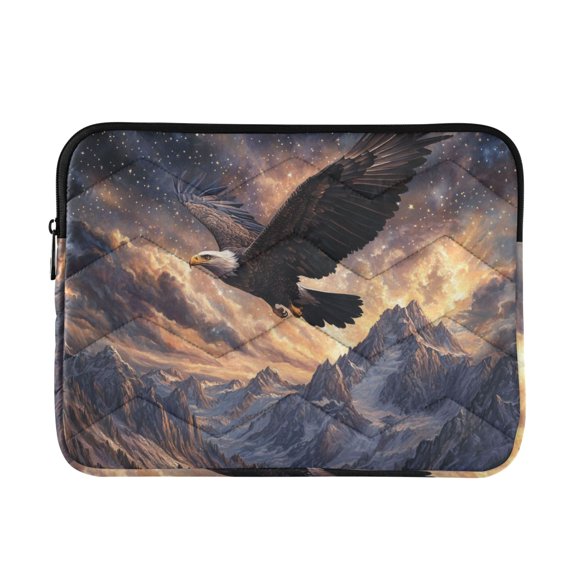 Hawk Soar above Mountains Quilted Laptop Protective Cases Computer Sleeves Tablet Bags Briefcases L