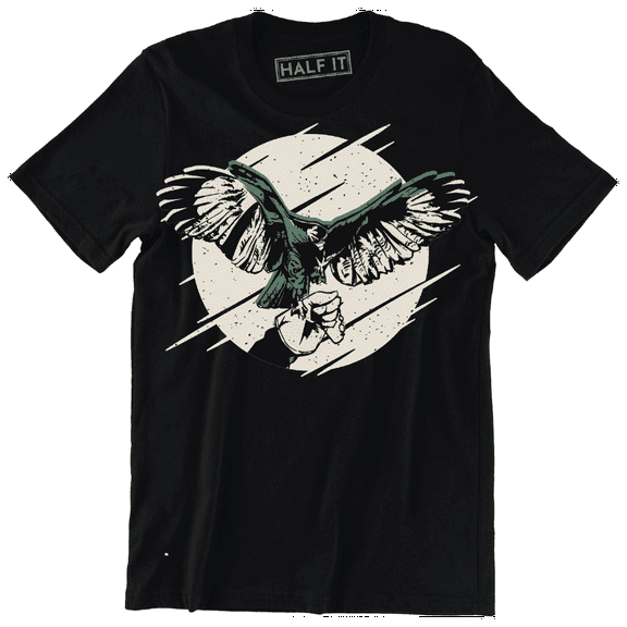 Hawk Standing On A Falconer's Hand Graphic Design Men's T-Shirt