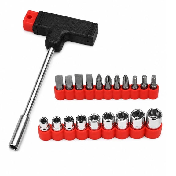Hawk ToolUSA "T" Shaped Handle Socket Set with 11 Bits and 9 Sockets - PS2620