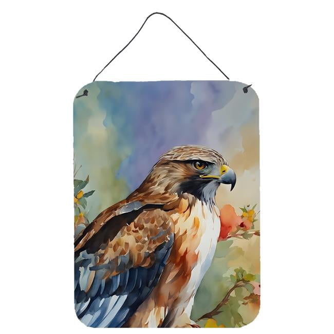 Caroline's Treasures Hawk Wall or Door Hanging Prints Aluminum Metal Sign Kitchen Wall Bar Bathroom Plaque Home Decor Front Door Plaque, 12x16, Multicolor