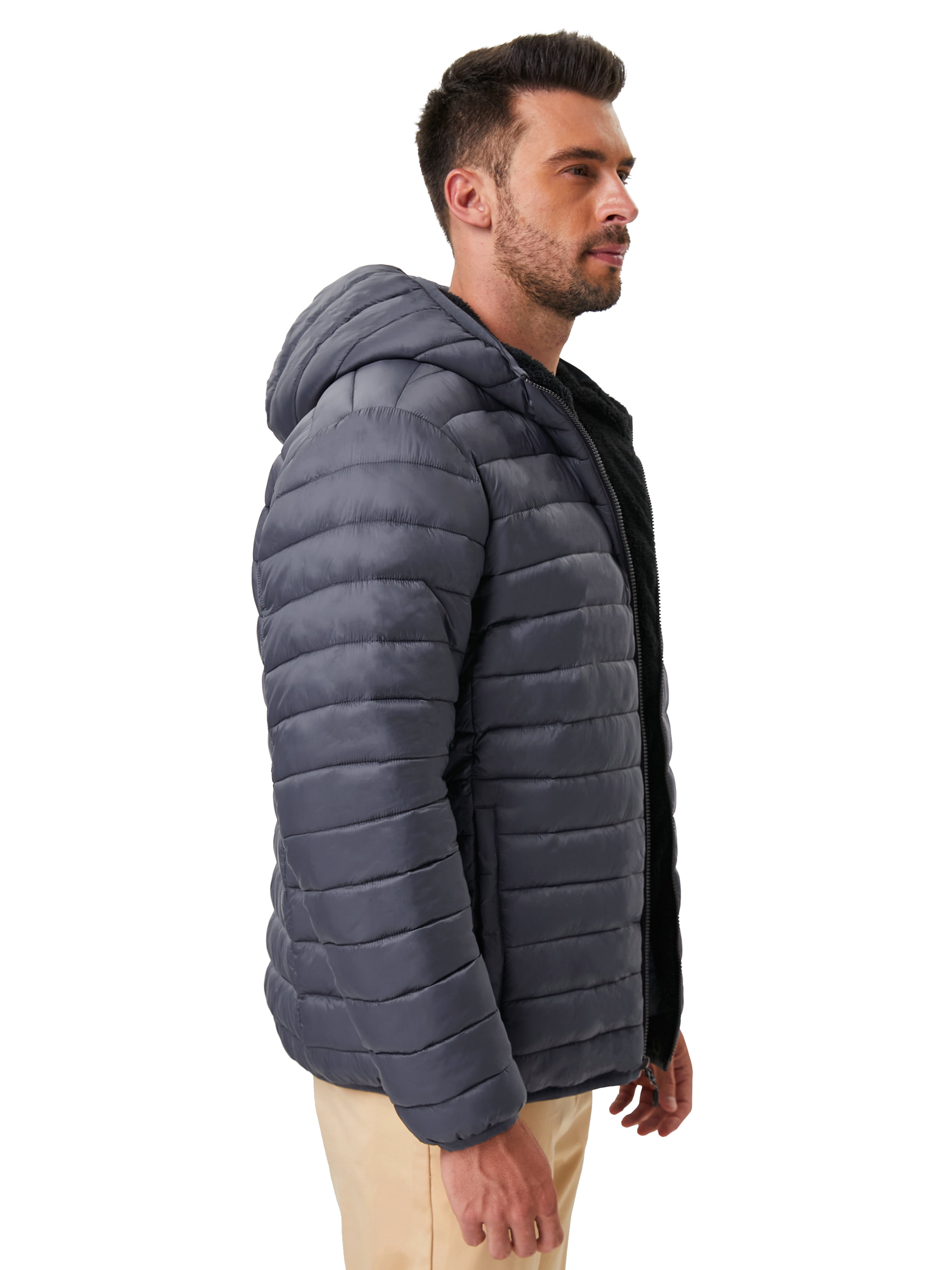 Hawke & Co Men's High Pile Fleece Lined Puffer Jacket, Sizes S-2XL
