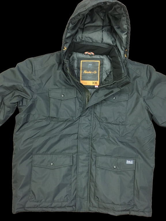 Hawke & Co Mens Heavy Parka Jacket Charcoal Grey Size Medium- Insulated