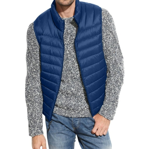 Hawke & Co. Mens Brooklyner 2.0 Prima Loft Packable Quilted Vest, Blue, XX-Large