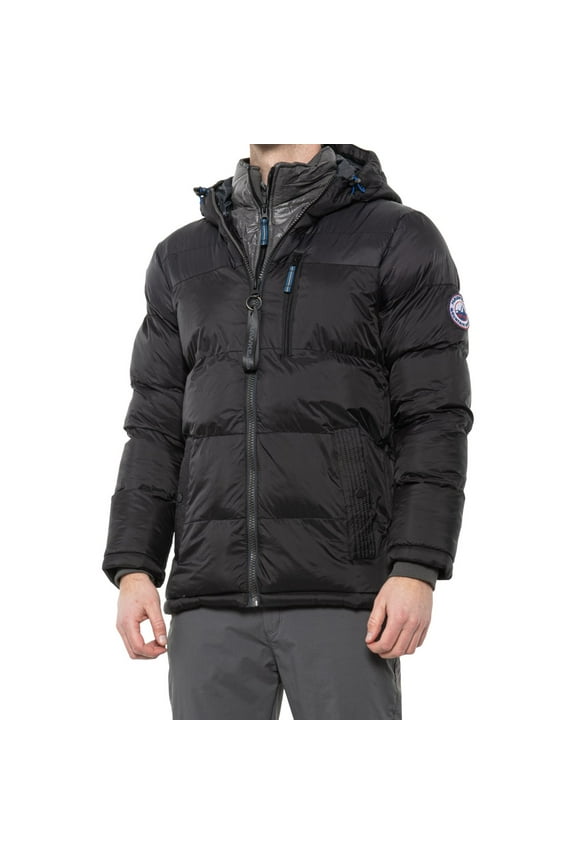 Hawke & Co Mens Puffer Bib Hooded Jacket Black Size Medium- Insulated