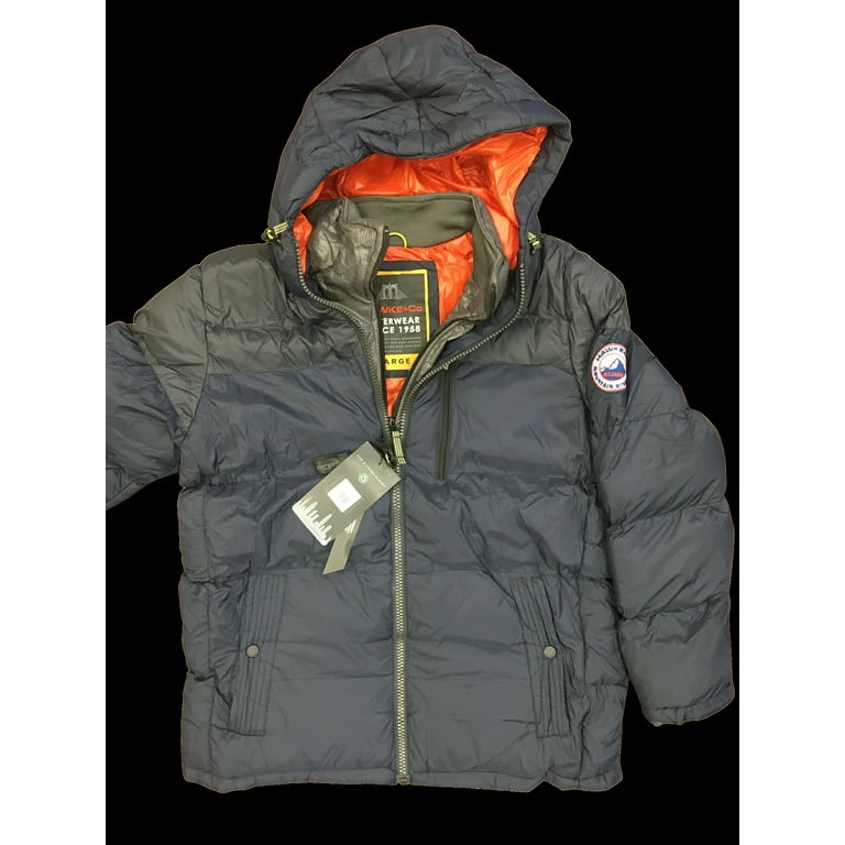 Hawke & Co Mens Puffer Bib Hooded Jacket Navy Size Small- Insulated