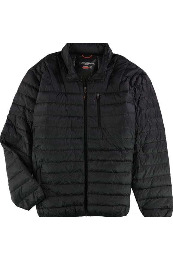 Mens Packable Down Quilted Jacket, Black, Medium