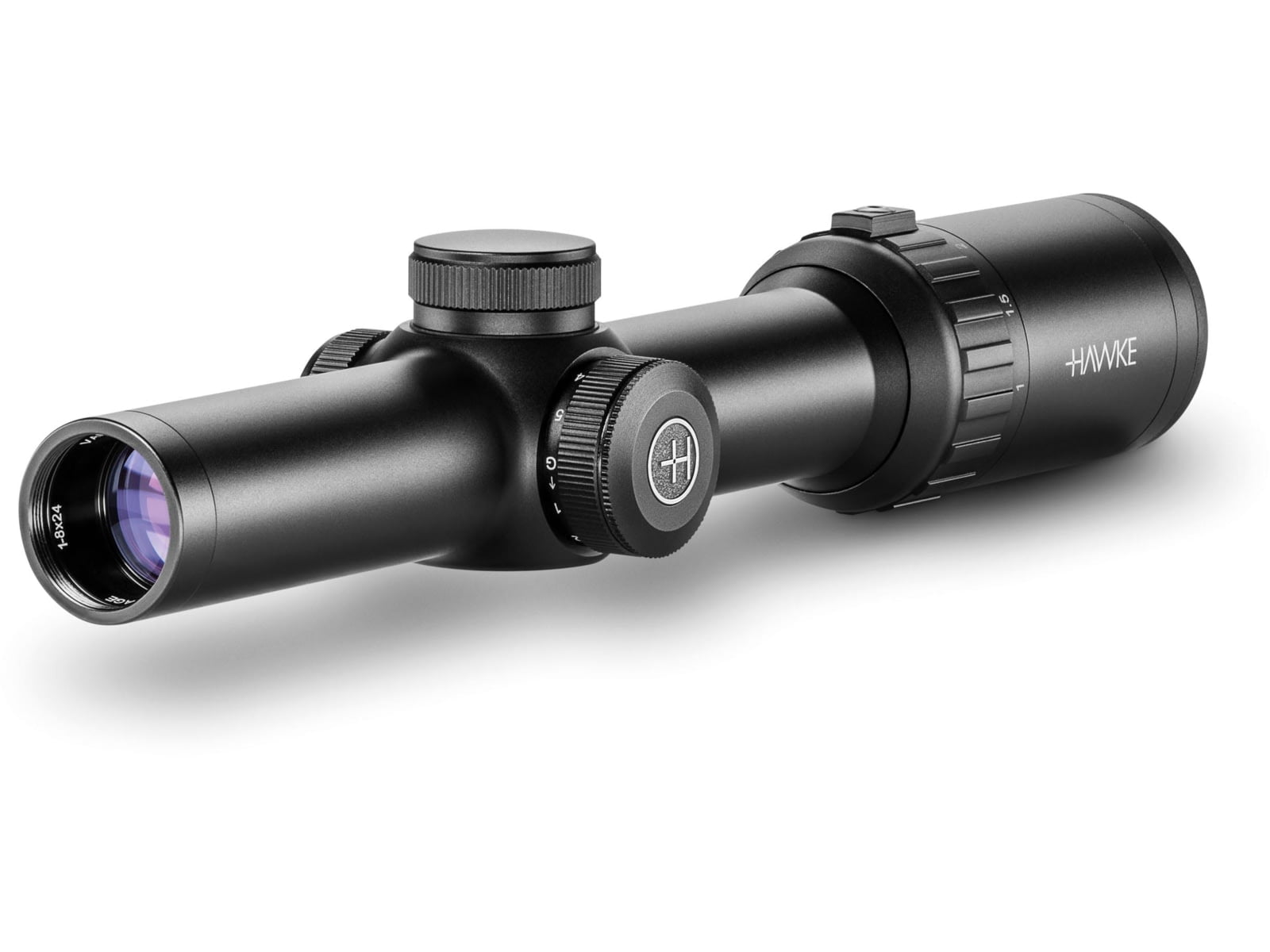 Hawke Sport Optics Vantage LPVO Rifle Scope, 1-8x24mm, 30mm Tube, L4A Dot, 1/2 MOA, Low-Profile, Black