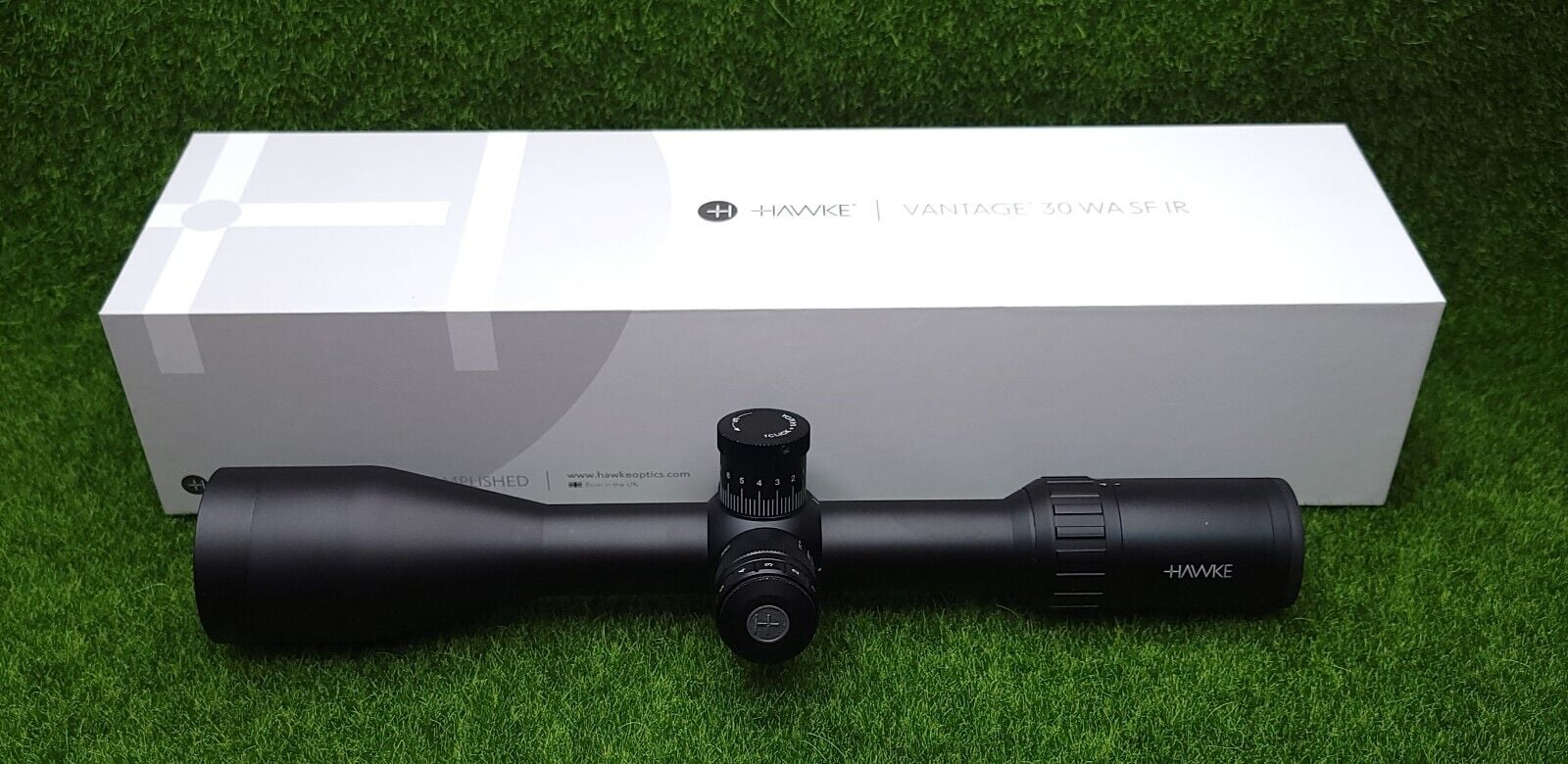 Hawke Sport Optics Vantage Rifle Scope, 4-16x50mm IR SF, 30mm Tube, SFP, Rimfire .22 LR HV Reticle, Black