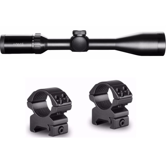 Hawke Vantage Side Focus Riflescope SF 3-12×44 - 1/2 Mil Dot Reticle w/ Rings