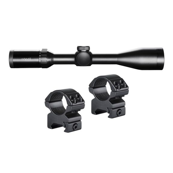 hawke varmint sf 3-12x44mm scope, 1/2 mil dot ir reticle - 14160 with 2pc rings