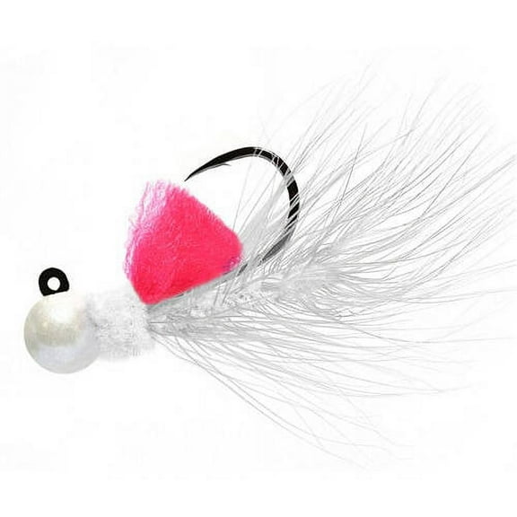Hawken AJH18057 Aerojig Hackle Jig 1/8 oz, Pearl White & Pink