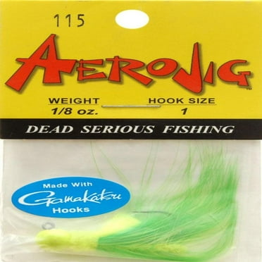 Hawken AJM18115 Aerojig Marabou Jig 1/8 oz, 1 Hook, Chartreuse Green