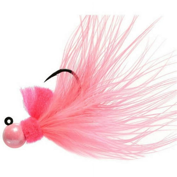 Hawken AJM18133 Aerojig Marabou Jig 1/8 oz, 1 Hook, Pink & Pink