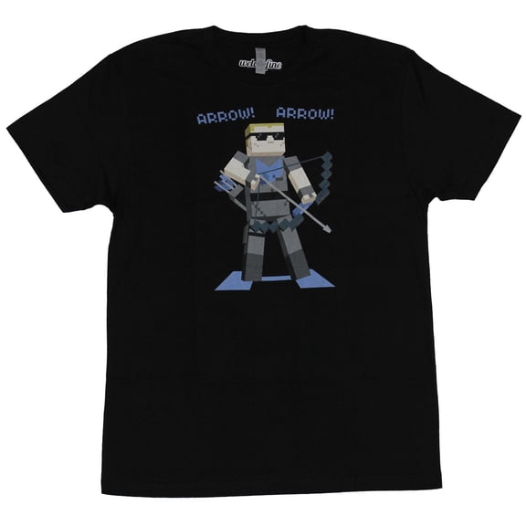 Hawkeye Avengers Mens T-Shirt - Arrow Pixel Block Styled Image (Large)