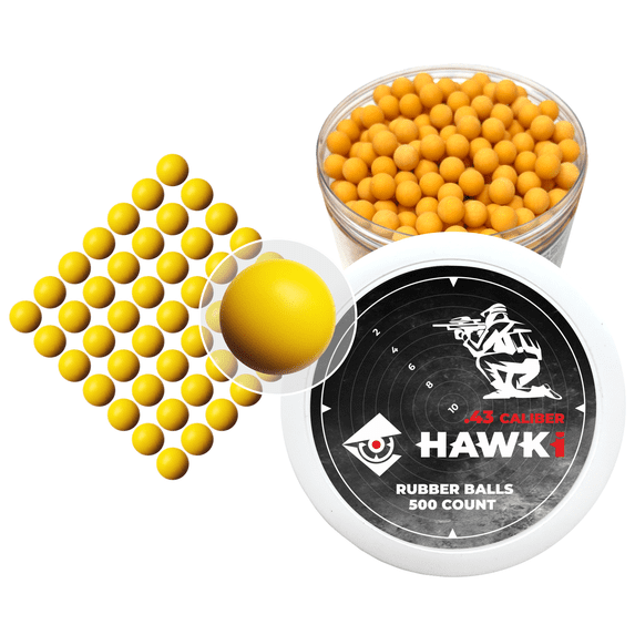 Hawki .43 Cal Reusable Training Soft Rubber Balls 500 pack (Yellow)