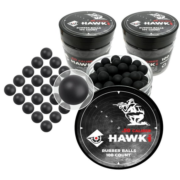 Hawki .50 Cal Reusable Training Soft Rubber Balls 300 Pack (Black)