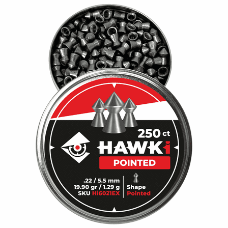 Hawki Airgun Pellets -.22/5.5mm Caliber (19.90gr/1.29 g), 250 Count