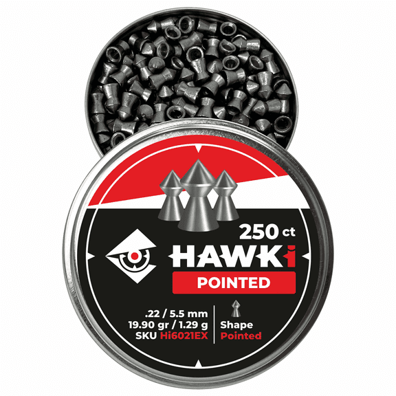 Hawki Airgun Pellets -.22/5.5mm Caliber (19.90gr/1.29 g), 250 Count