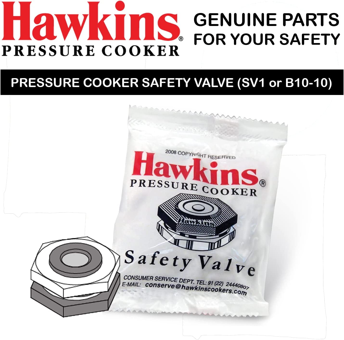 Hawkinns Pressure Cooker Safety Valve Pack of 1