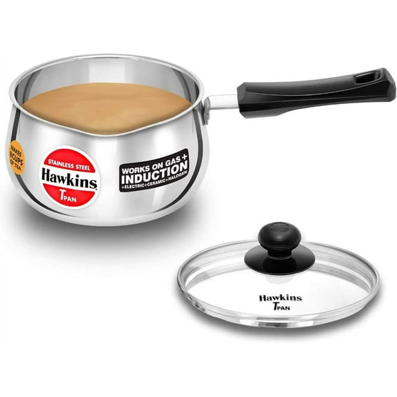 Hawkins 2 Liter Stainless Steel Saucepan TPan with Glass Lid