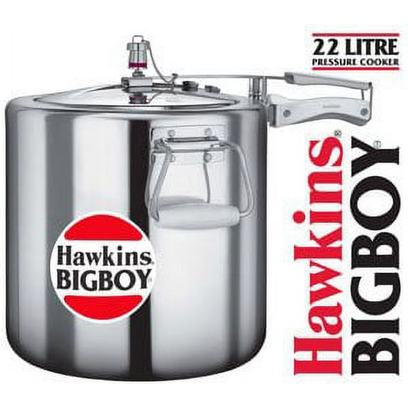 Hawkins Bigboy Aluminum 22 Litre Commercial Size Pressure Cooker with Separators and Grid to Cook Different Foods At the Same Time