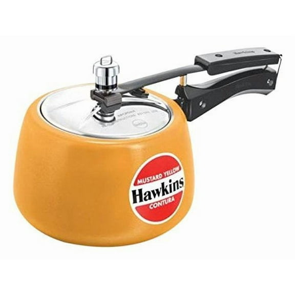 Hawkins CMY50 Ceramic Coated Contura Pressure Cooker, 5.3 Qt, Mustard Yellow