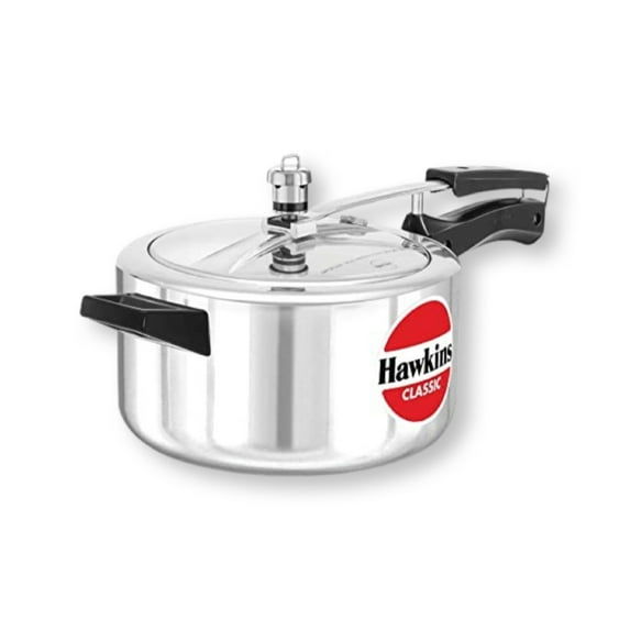 Hawkins Classic CL50 5-Liter New Improved Aluminum Pressure Cooker, Small, Silver