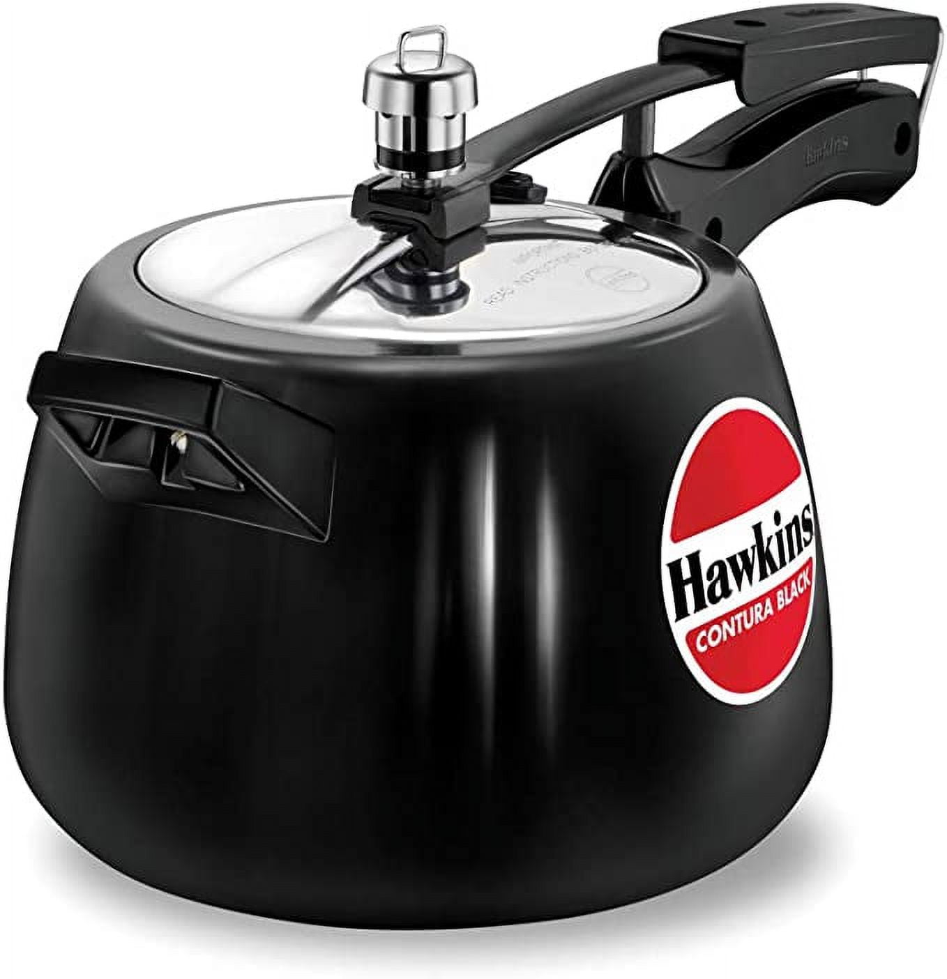 Hawkins Contura Black 4 Litre Pressure Cooker, Hard Anodised Cooker