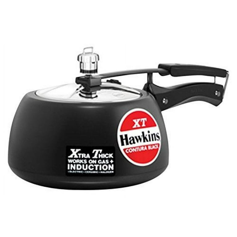 Hawkins Contura Hard Anodized Induction Compatible Extra Thick Base Pressure  Cooker, Black, 5L by Hawkins 