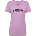 thumbnail image 1 of Hawkins ESTD.1983 Womens V-Neck T-Shirt, 1 of 3