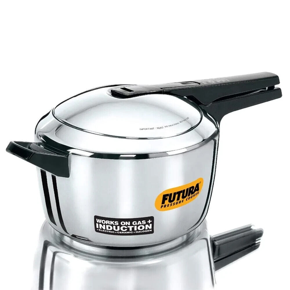Hawkins Futura Inner Lid Stainless Steel Induction Compatible Pan Cooker Silver