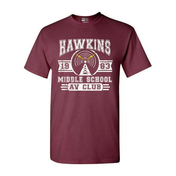Hawkins Lab Middle School 1983 AV Club Parody Funny Adult DT T-Shirt Tee