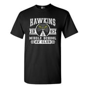 Hawkins Lab Middle School 1983 AV Club Parody Funny Adult DT T-Shirt Tee