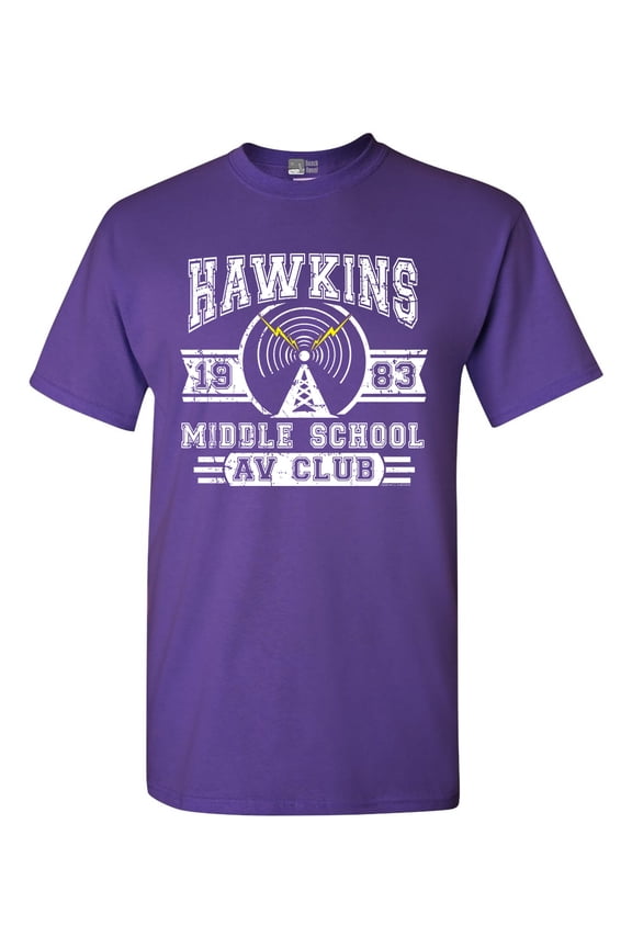 Hawkins Lab Middle School 1983 AV Club Parody Funny Adult DT T-Shirt Tee