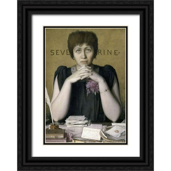Hawkins, Louis Welden 11x14 Black Ornate Wood Framed with Double Matting Museum Art Print Titled - Madame Severine