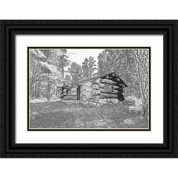 Hawkins, Peter 24x17 Black Ornate Wood Framed with Double Matting Museum Art Print Titled - USA-Minnesota-Itasca State Park