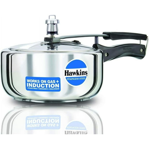 Hawkins Stainless Steel 3.0 Litre Wide Pressure Cooker