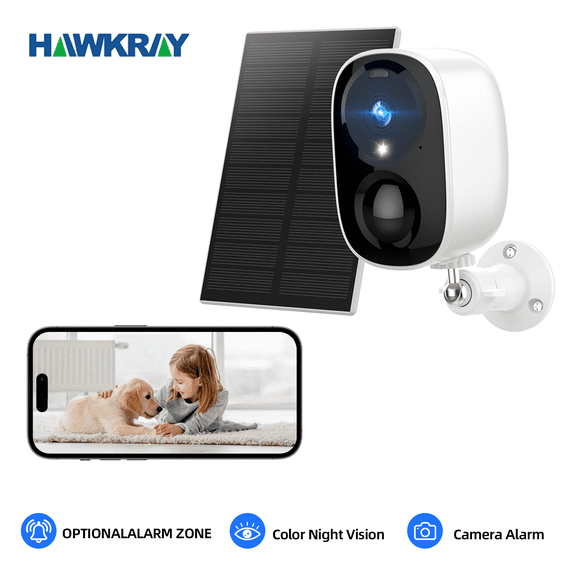 Hawkray 2K Wireless Outdoor Security Camera with Spotlight, Waterproof, PIR Detection, 5G/2.4Ghz Wi-Fi, Rechargeable Battery Powered Home Surveillance Camera with Color Night Vision, 2-Way Audio