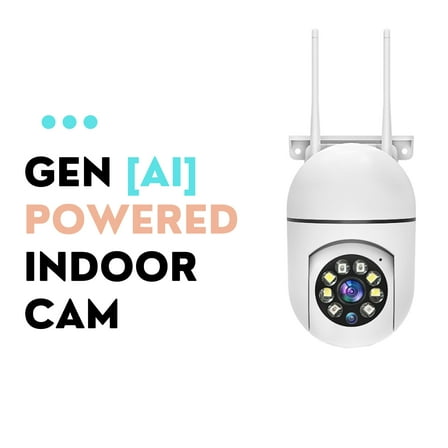 Hawkray AI Intelligent Surveillance Camera - 911 Alarm Easy Install Quick Setup Full Color Night Vision Two Way Audio Motion Detection Security System