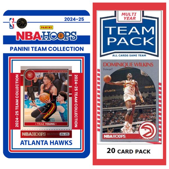 Hawks 20 Cards Dominique Wilkins + 2024-25 HOOPS Team Set Trae Young
