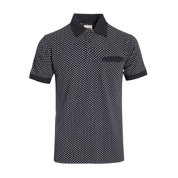Hawks Bay Men's Printed Polo Pique Shirt Black XL