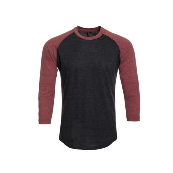 Hawks Bay Mens Light Weight Raglan Baseball Tee 3/4 Sleeves Burgundy Small