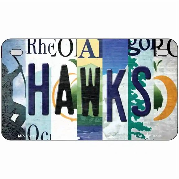 Hawks Strip Art Novelty Metal License Plate Tag 7" x 4" Motorcycle (MP)