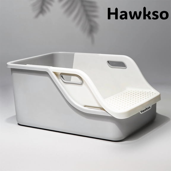 Hawkso Extra Large Expandable Sifting Cat Litter Box with Built-In Scoop